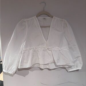Sunday Best Jinx White Peplum Blouse